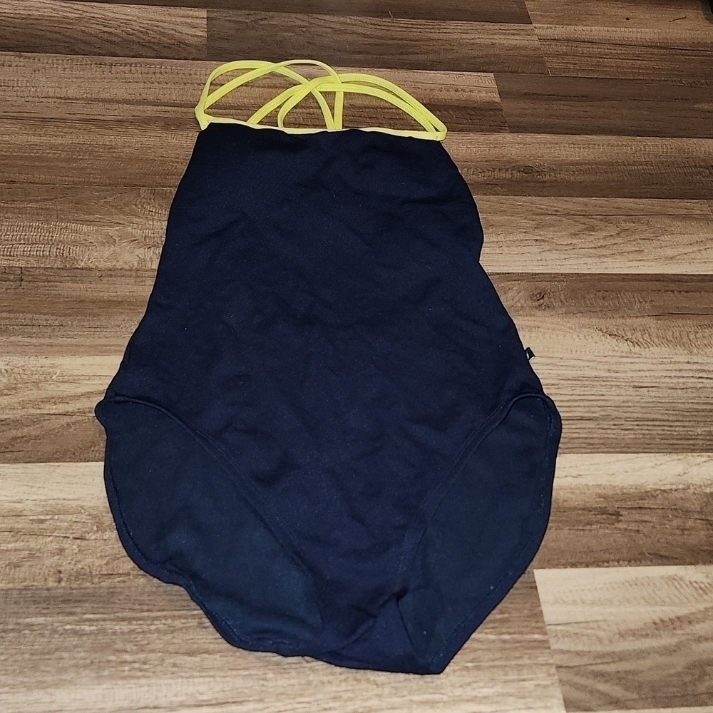 NAUTICA  One Piece Swim Suit Size 8 Blue & Yellow Modest